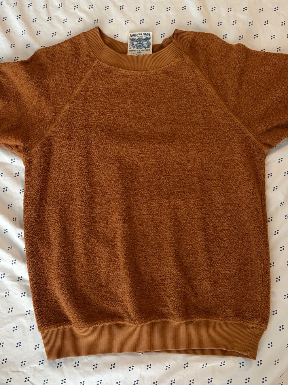 Jungmaven Short Sleeve Hemp Sherpa Crew in Rust Brown